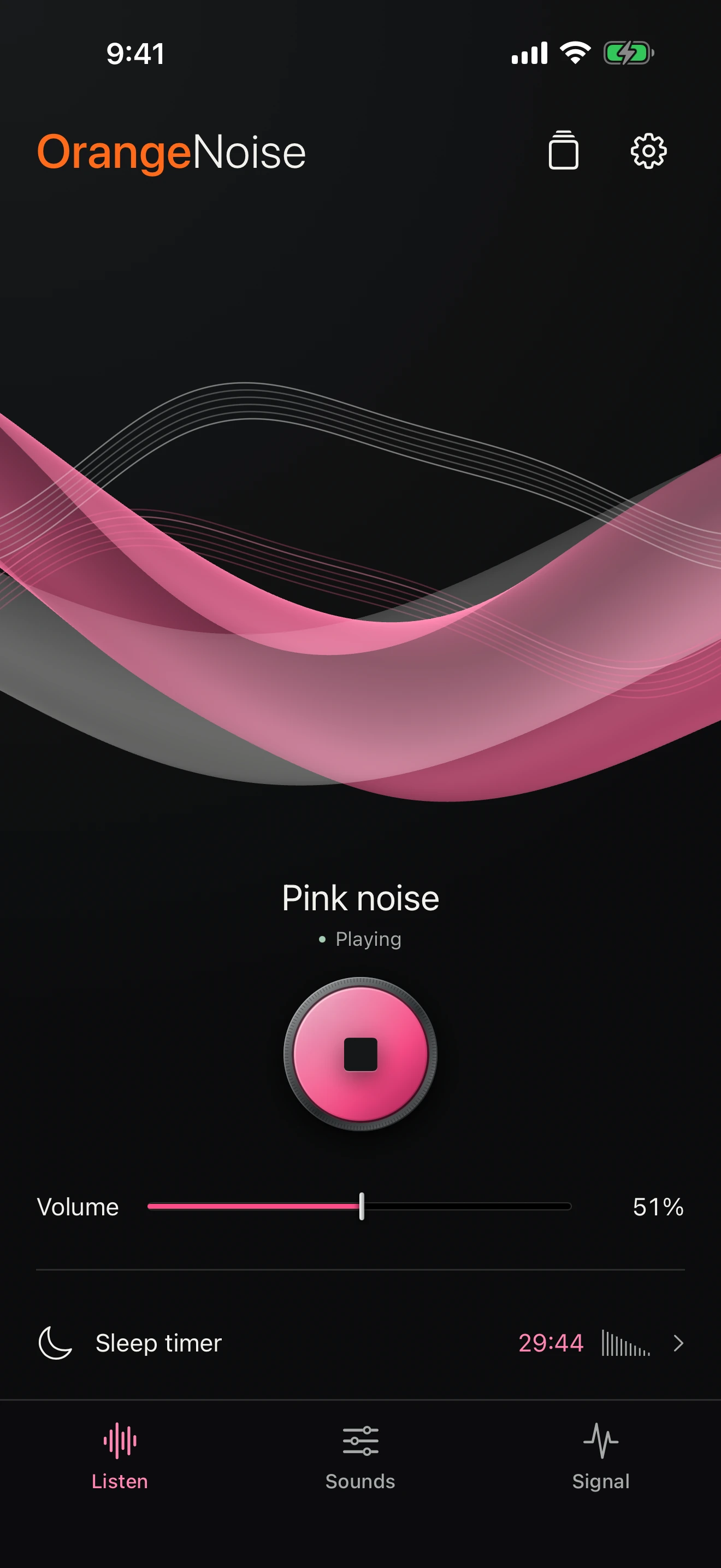 Pink noise with the free Suspended silk visual